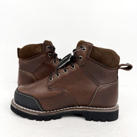 Iron Age Mens Dozer 6 Work Boots US 6 Wide Brown Leather Steel Toe NIB main image 8